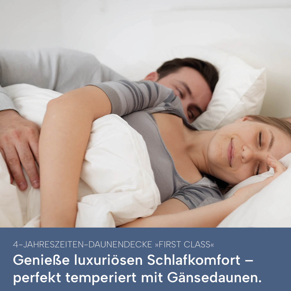 4-Jahreszeiten Gänsedaunendecke »FIRST CLASS« – 100% Gänsedaunen, Klasse 1, Downpass, hergestellt in Deutschland