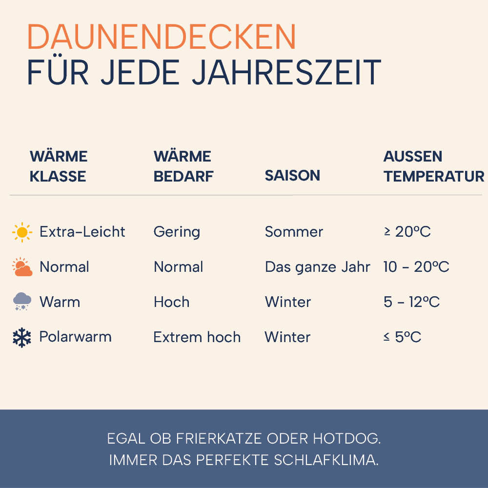 4-Jahreszeiten Daunendecke »PREMIUM« – 90% Daunen, 10% Federn, Klasse 1, Downpass, hergestellt in Deutschland