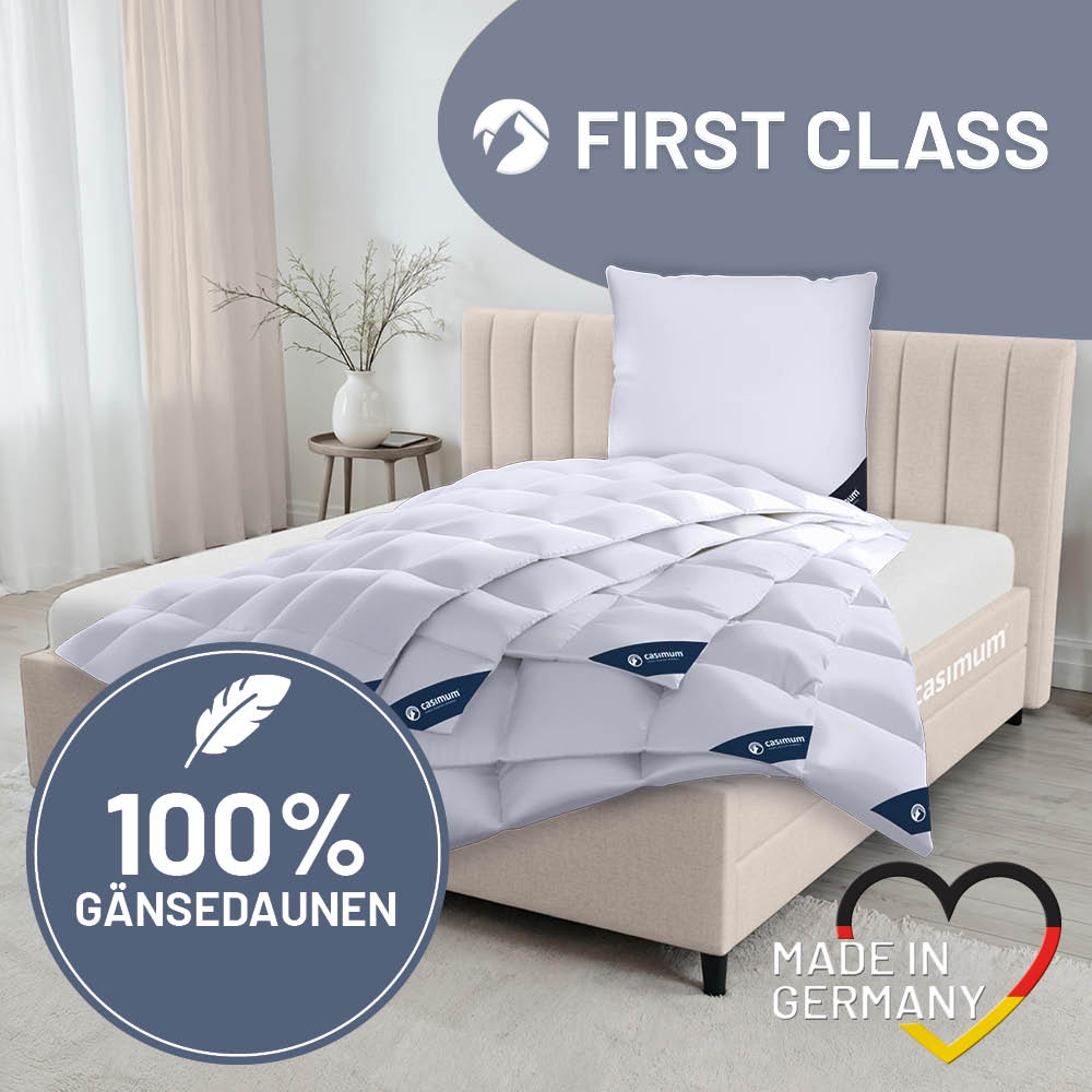 Gänsedaunendecke »FIRST CLASS« – 100% Gänsedaunen, Klasse 1, Downpass, hergestellt in Deutschland