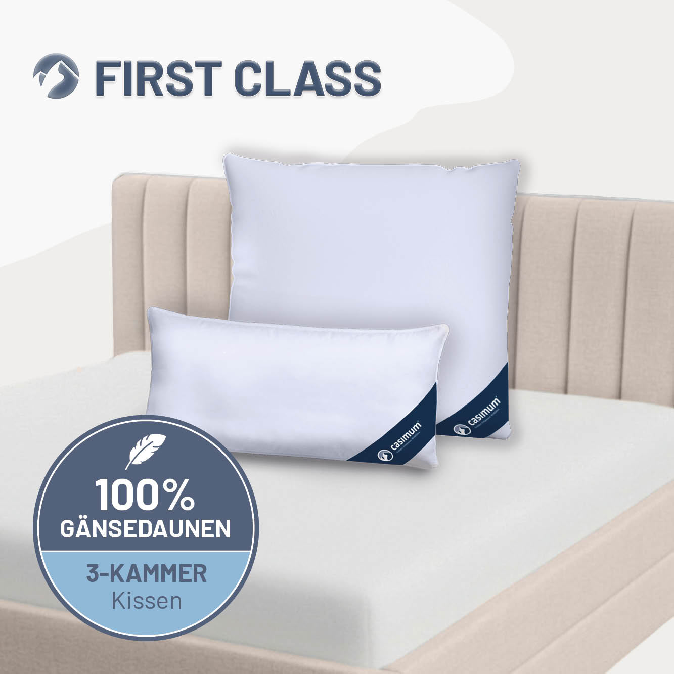 3-Kammer-Gänsedaunenkissen »FIRST CLASS« – 100% Gänsedaunen (Außen)