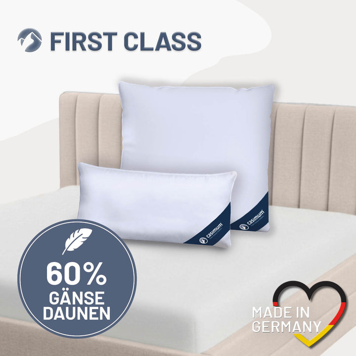 Gänsedaunenkissen »FIRST CLASS« – 60% Gänsedaunen, 40% Gänsefedern