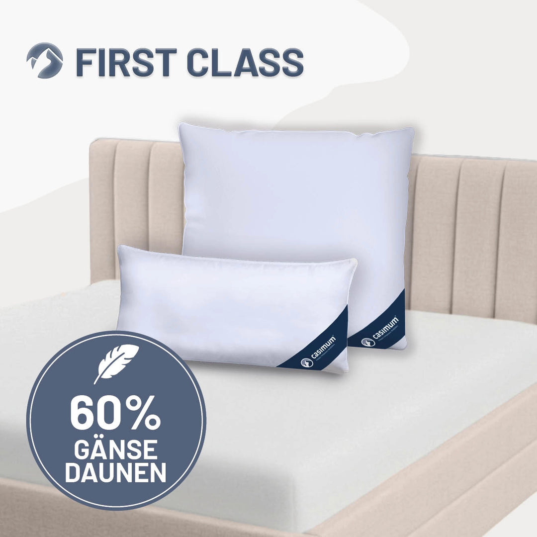 Gänsedaunenkissen »FIRST CLASS« – 60% Gänsedaunen, 40% Gänsefedern