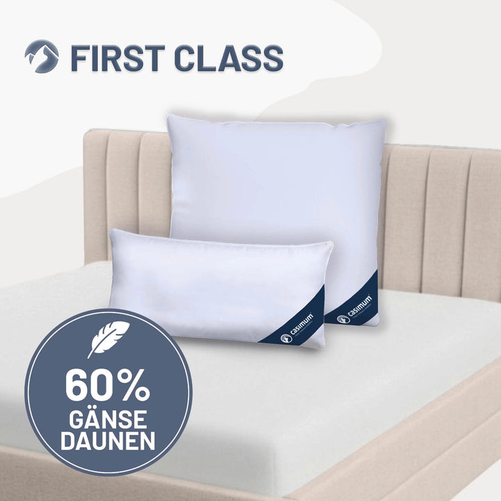 Gänsedaunenkissen »FIRST CLASS« – 60% Gänsedaunen, 40% Gänsefedern