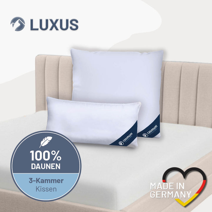 3-Kammer-Daunenkissen »LUXUS« – 100% Daunen (Außen)