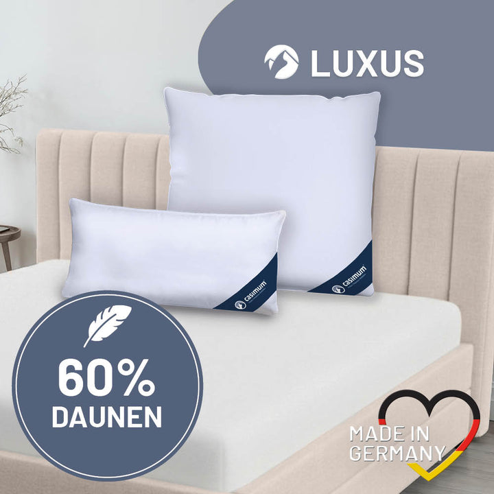 Daunen- und Federkissen »LUXUS« – 60% Daunen, 40% Federn, Klasse 1, Downpass, hergestellt in Deutschland