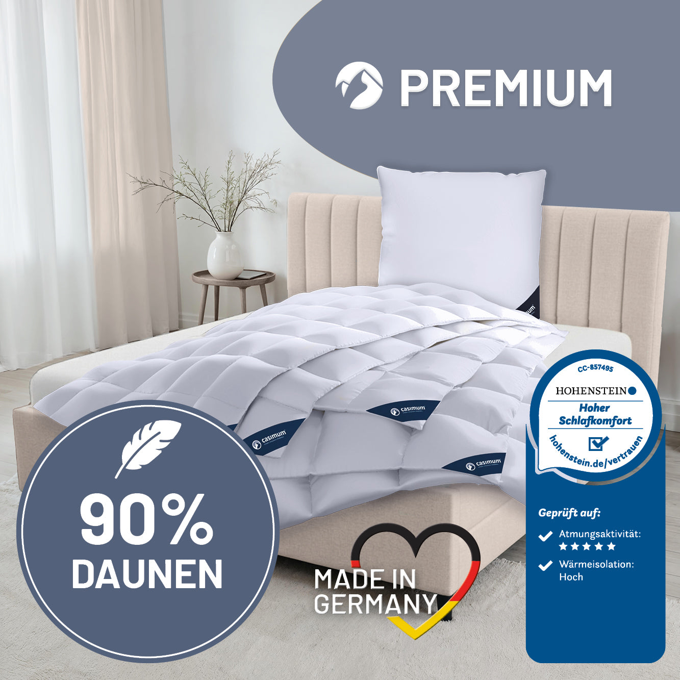 Daunendecke »PREMIUM« – 90% Daunen, 10% Federn