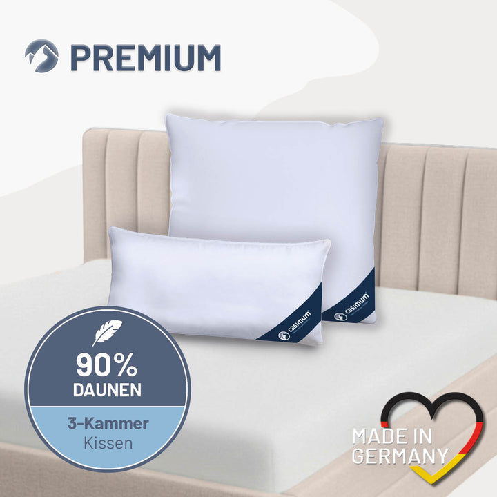 3-Kammer-Daunenkissen »PREMIUM« – 90% Daunen, 10% Federn (Außen)
