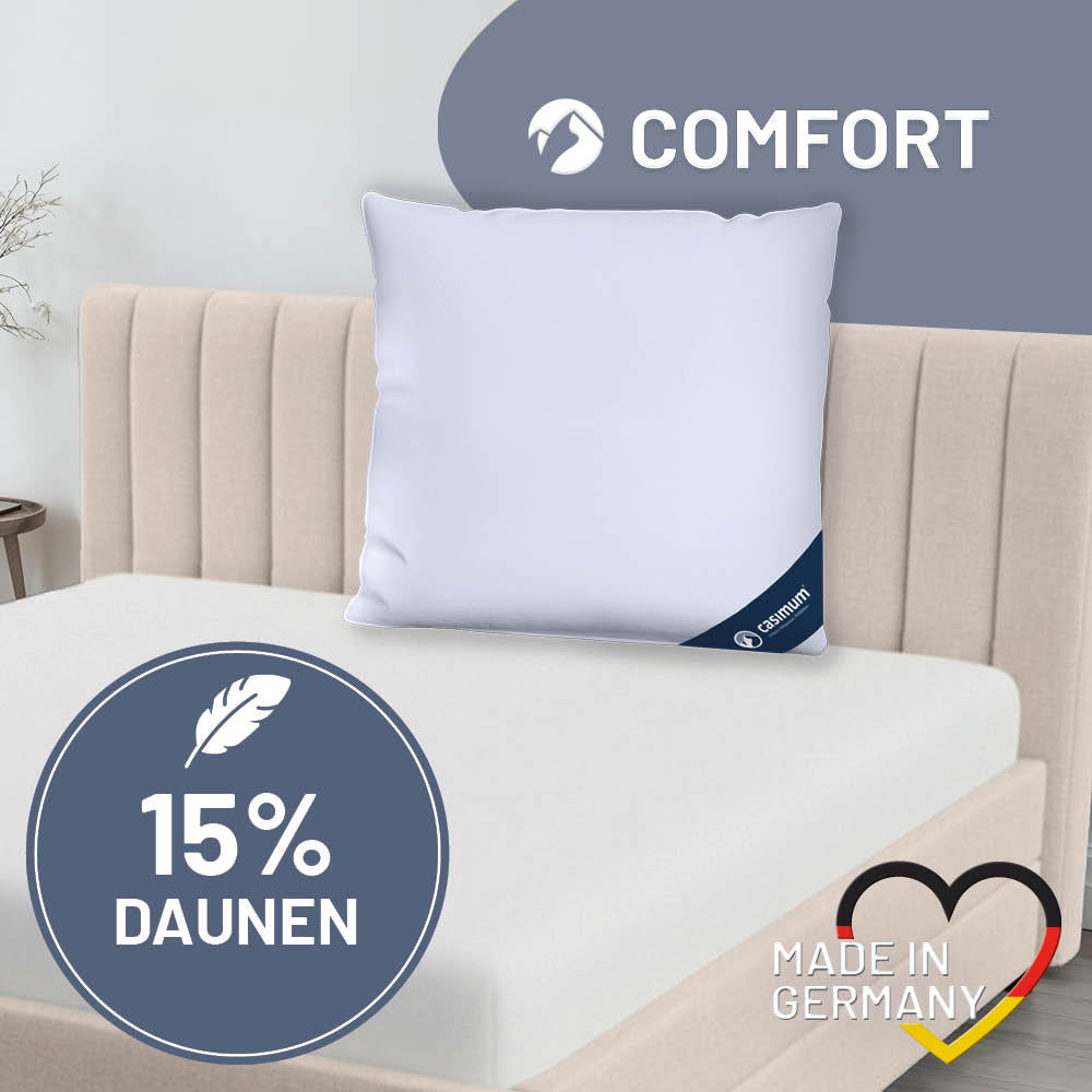 Feder- und Daunenkissen »COMFORT« – 85% Federn, 15%, Klasse 1, Downpass, hergestellt in Deutschland
