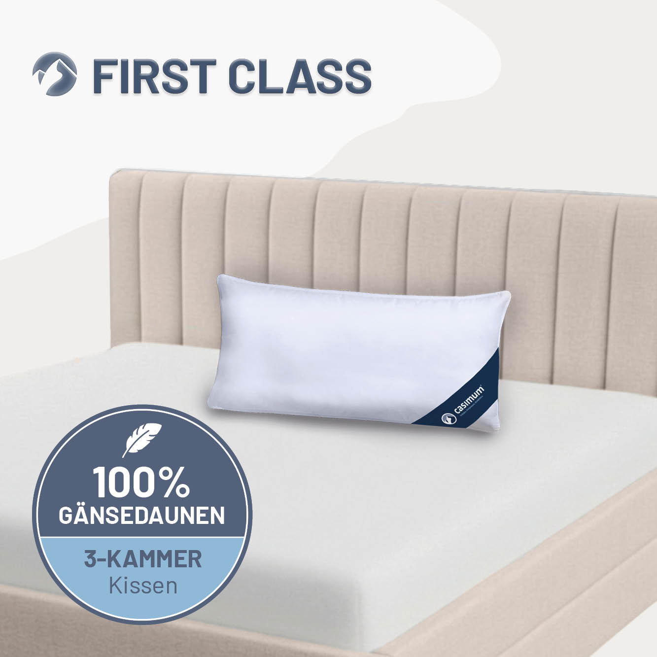 3-Kammer-Gänsedaunenkissen »FIRST CLASS« – 100% Gänsedaunen (Außen)