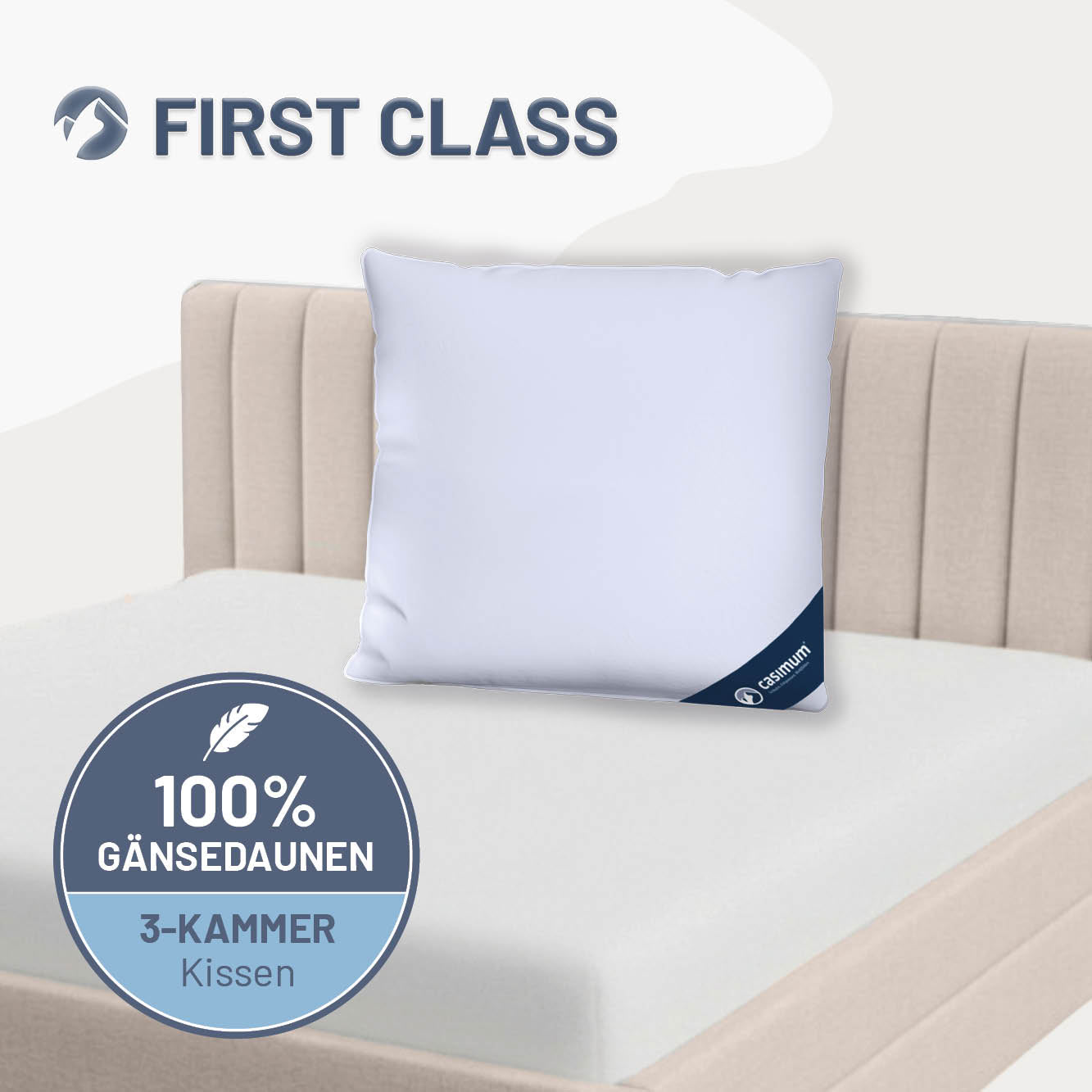 3-Kammer-Gänsedaunenkissen »FIRST CLASS« – 100% Gänsedaunen (Außen)