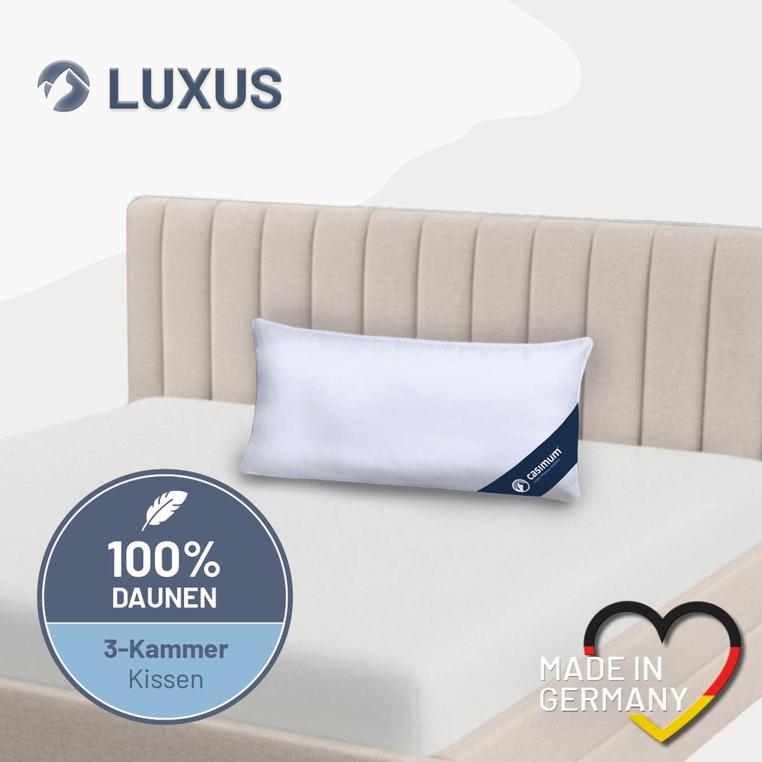 3-Kammer-Daunenkissen »LUXUS« – 100% Daunen (Außen)