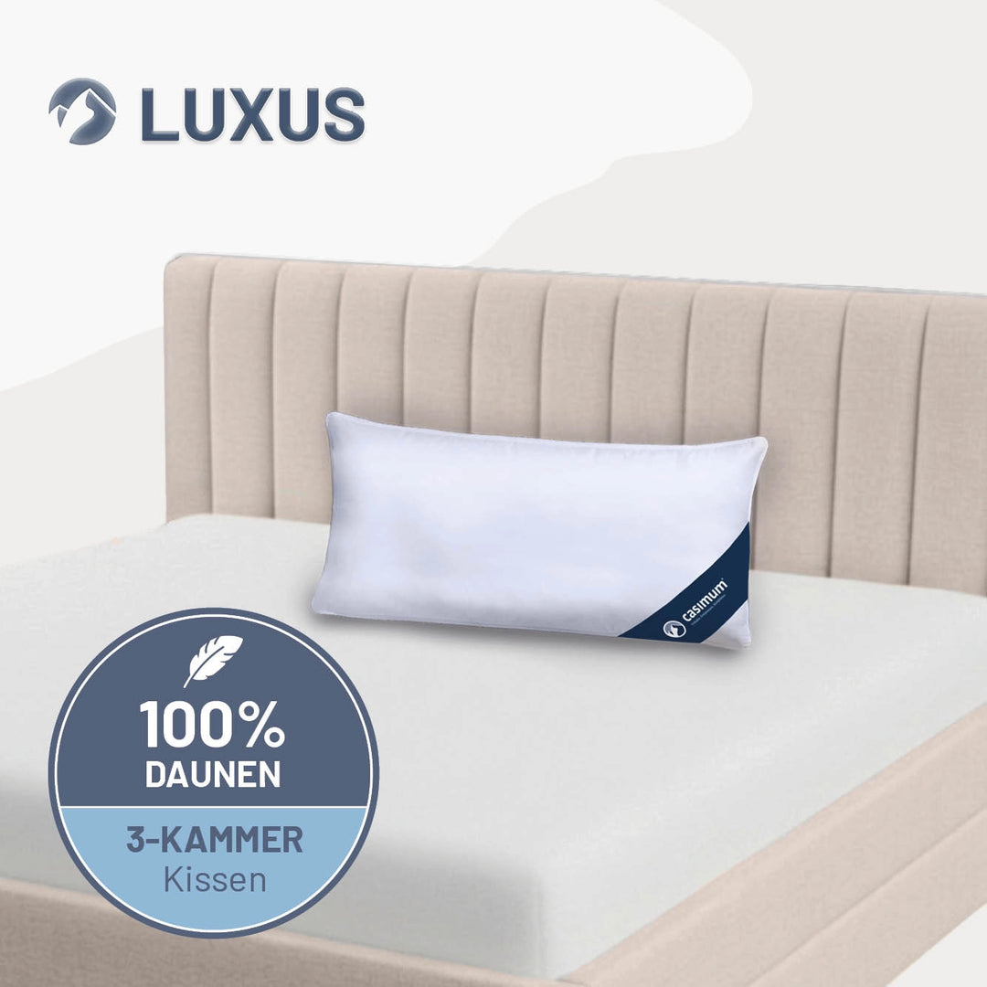3-Kammer-Daunenkissen »LUXUS« – 100% Daunen (Außen)