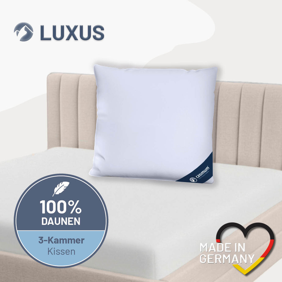 3-Kammer-Daunenkissen »LUXUS« – 100% Daunen (Außen)