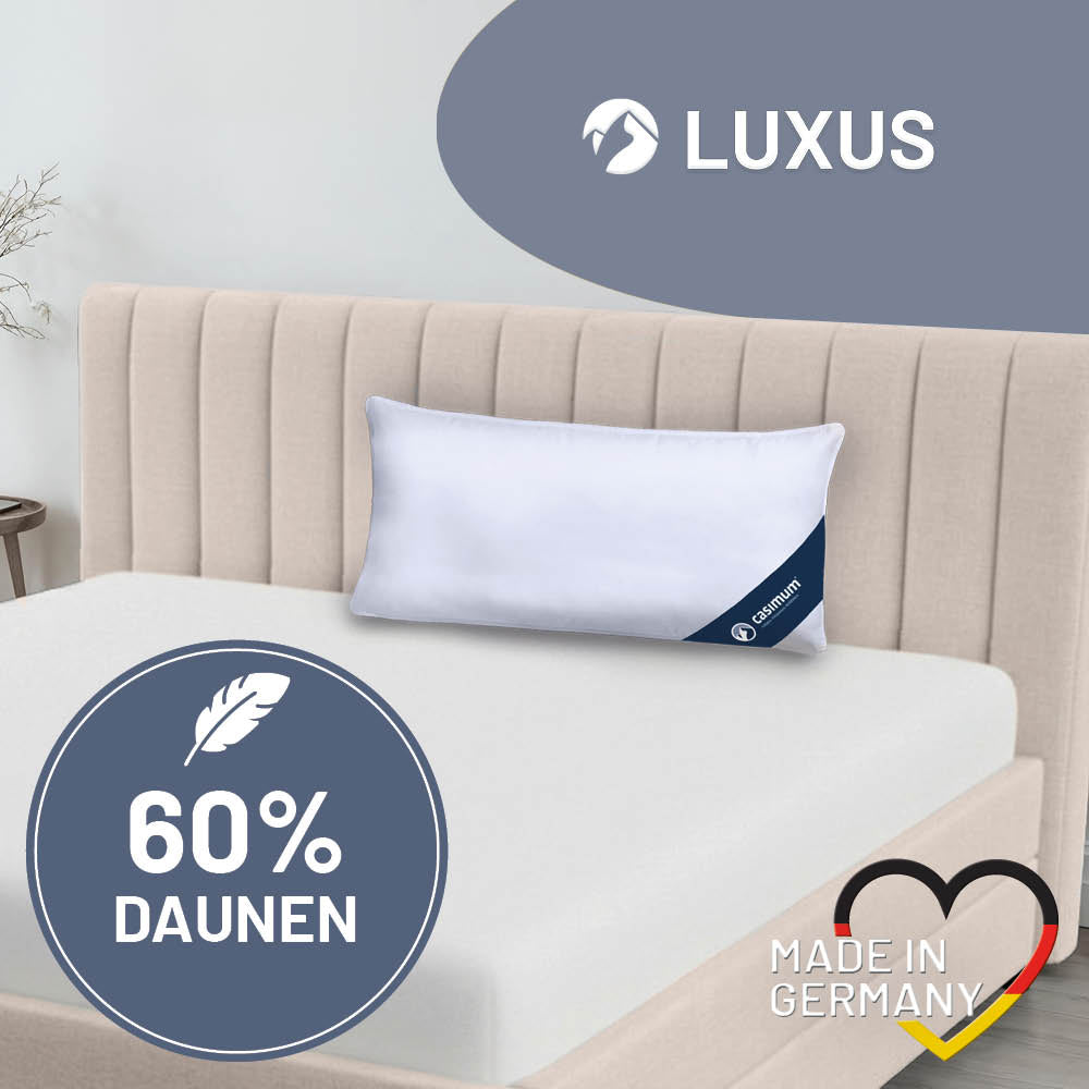 Daunen- und Federkissen »LUXUS« – 60% Daunen, 40% Federn, Klasse 1, Downpass, hergestellt in Deutschland