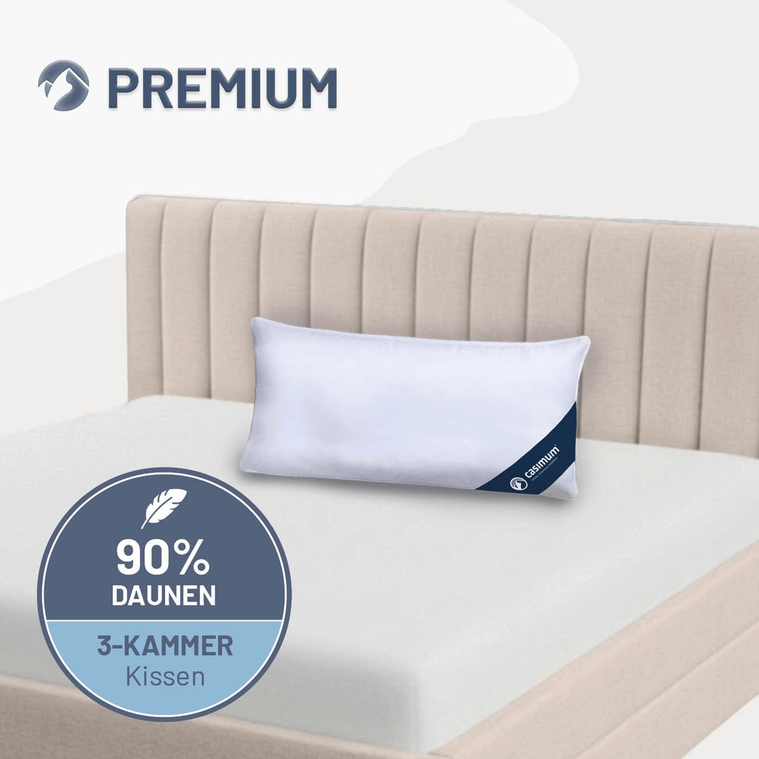 3-Kammer-Daunenkissen »PREMIUM« – 90% Daunen, 10% Federn (Außen)