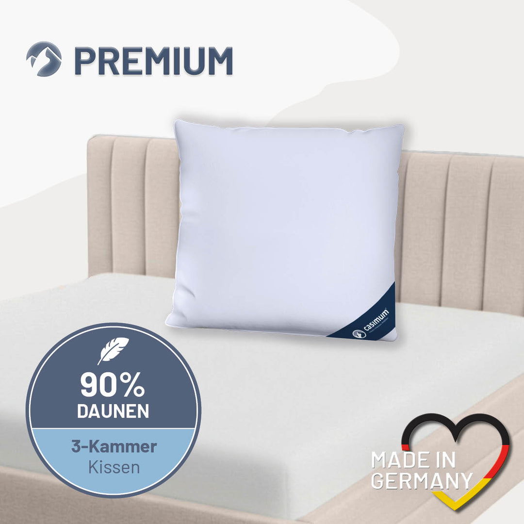 3-Kammer-Daunenkissen »PREMIUM« – 90% Daunen, 10% Federn (Außen)