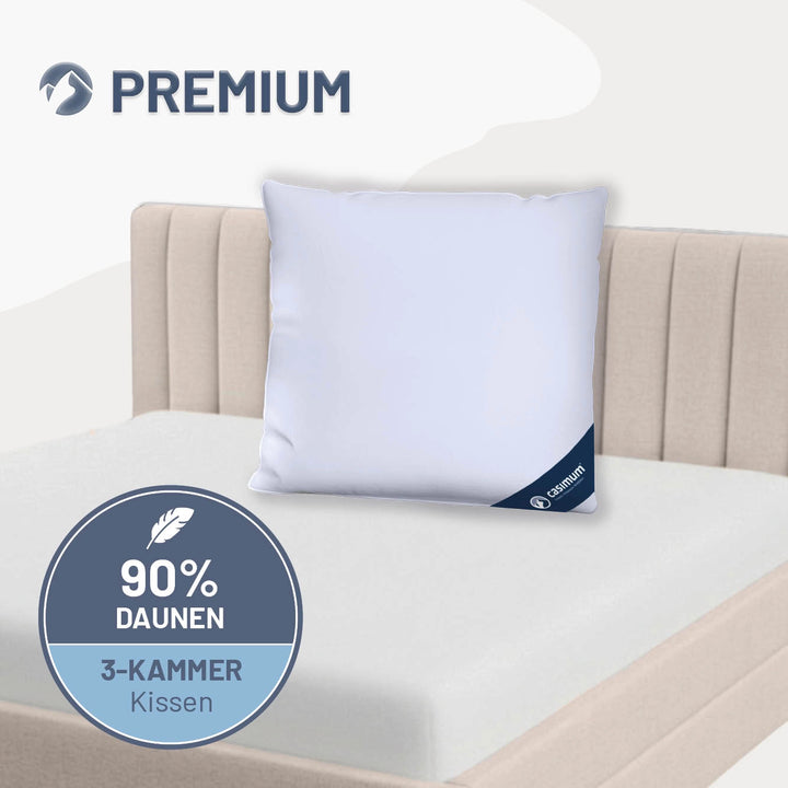 3-Kammer-Daunenkissen »PREMIUM« – 90% Daunen, 10% Federn (Außen)