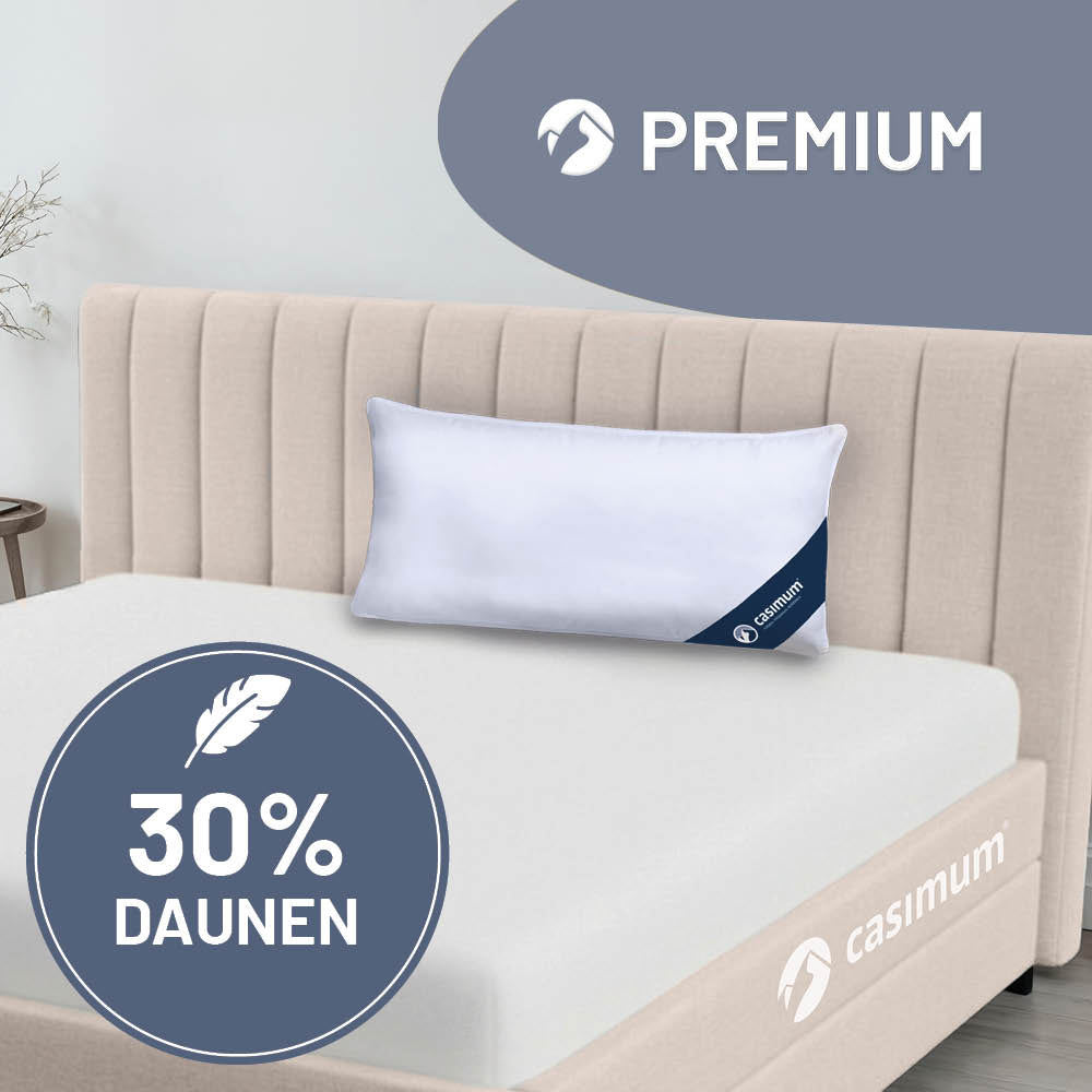 Feder- und Daunenkissen »PREMIUM« – 70% Federn, 30% Daunen, Klasse 1, Downpass, hergestellt in Deutschland