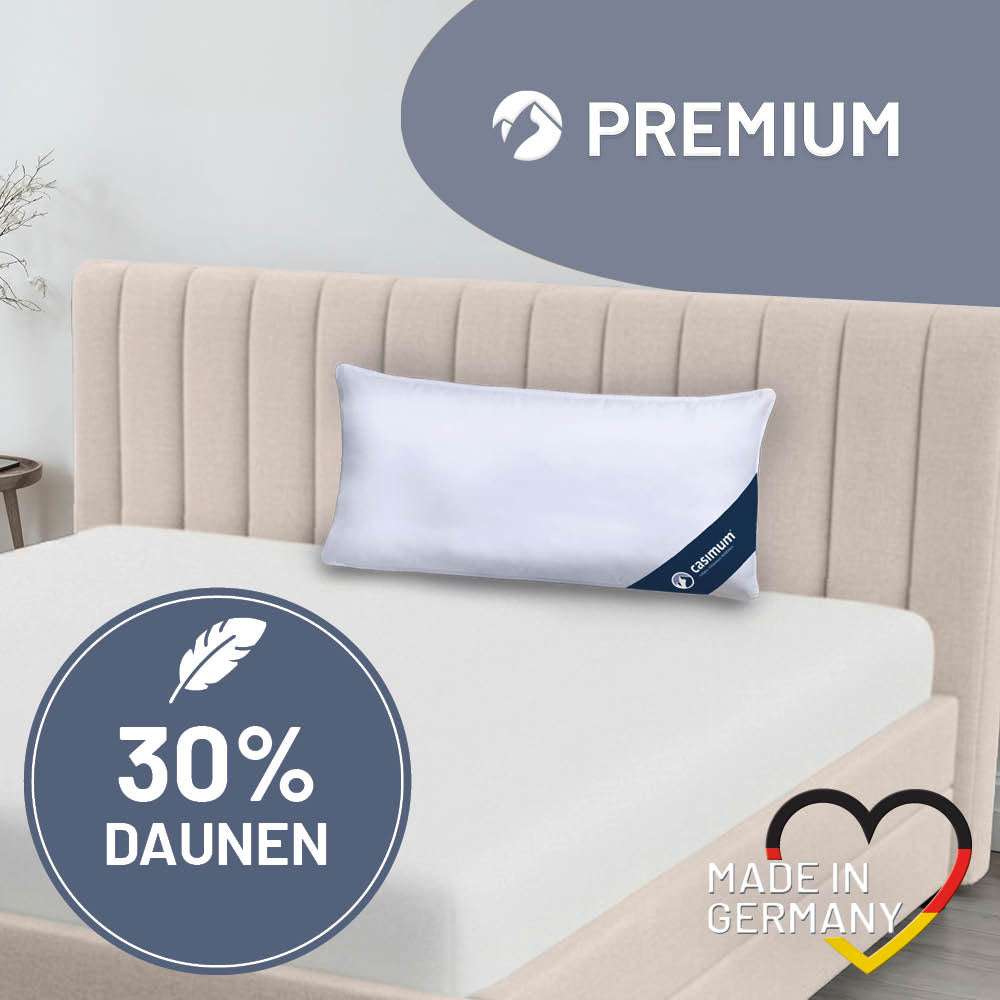 Feder- und Daunenkissen »PREMIUM« – 70% Federn, 30% Daunen, Klasse 1, Downpass, hergestellt in Deutschland