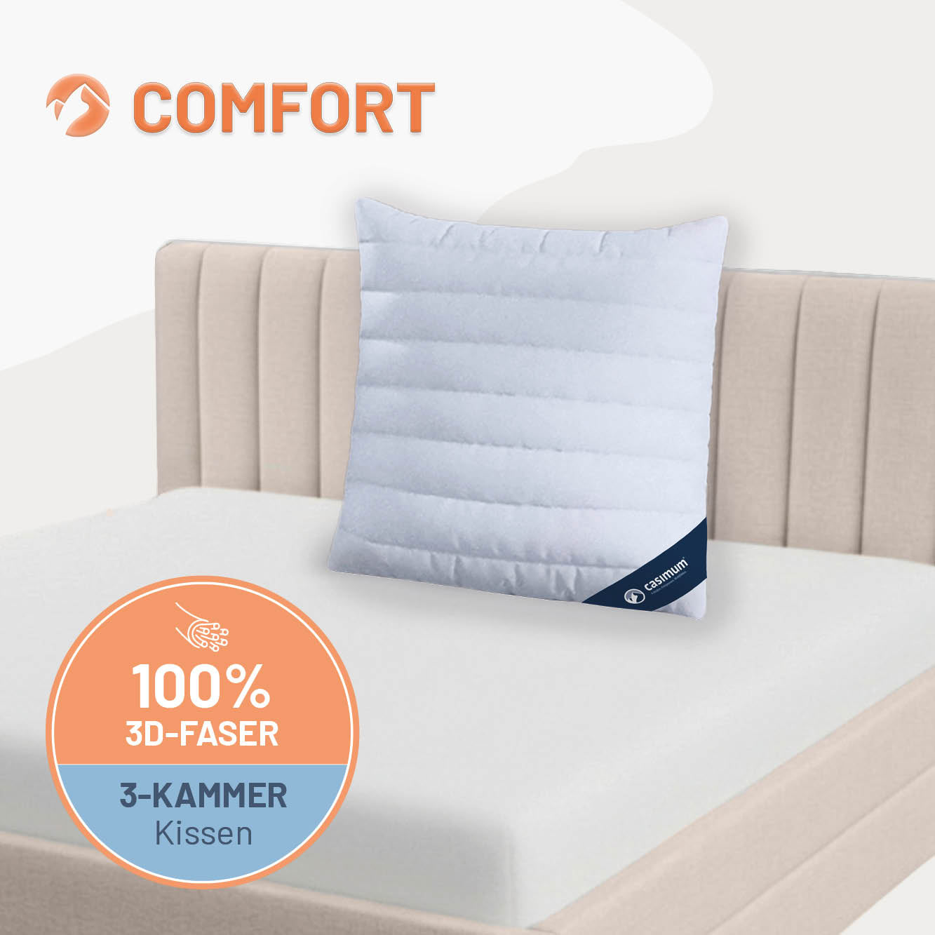 3-Kammer-Faserkissen »COMFORT« – 100% Polyester