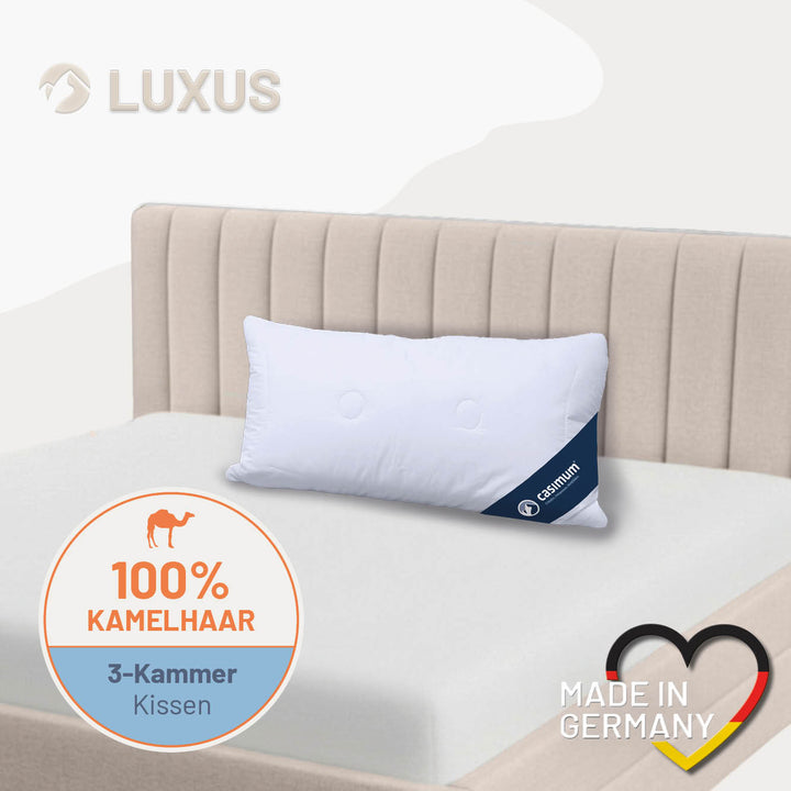 3-Kammer-Kamelhaarkissen »LUXUS« – 100% Kamelhaar (Außen)
