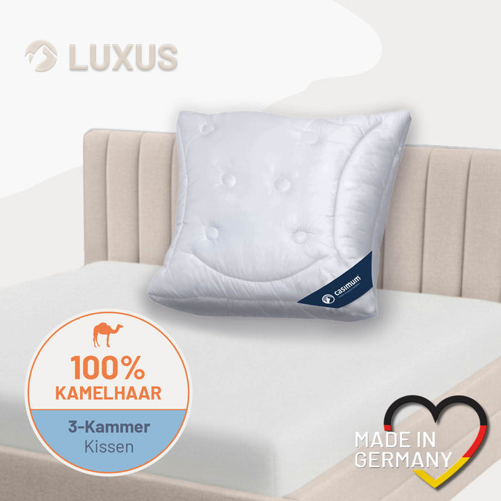 3-Kammer-Kamelhaarkissen »LUXUS« – 100% Kamelhaar (Außen)