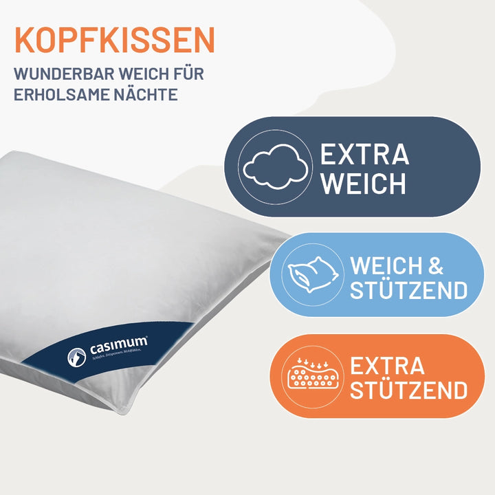 Gänsedaunenkissen »FIRST CLASS« – 60% Gänsedaunen, 40% Gänsefedern