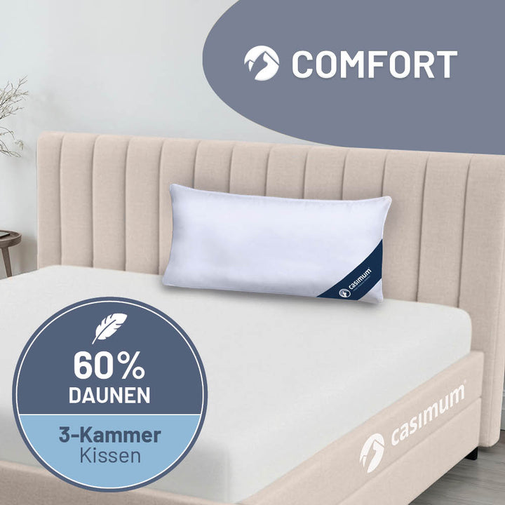 3-Kammer-Daunenkissen »COMFORT« – 60% Daunen, 40% Federn (Außen), Klasse 1, Downpass, hergestellt in Deutschland
