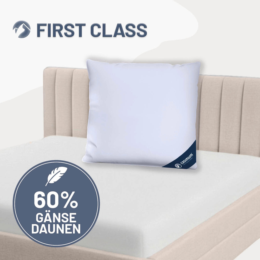 Gänsedaunenkissen »FIRST CLASS« – 60% Gänsedaunen, 40% Gänsefedern