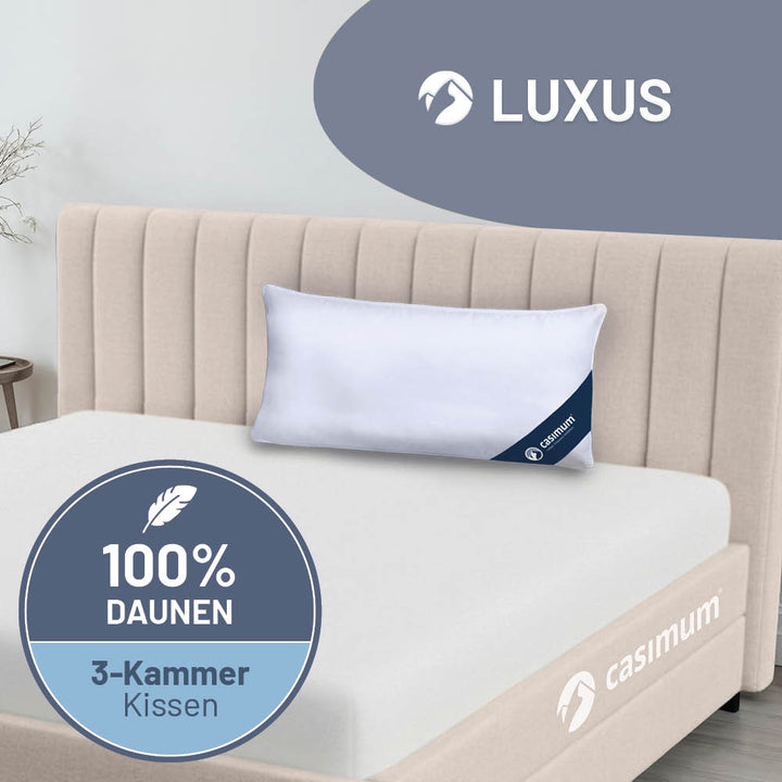 3-Kammer-Daunenkissen »LUXUS« – 100% Daunen (Außen), Klasse 1, Downpass, hergestellt in Deutschland