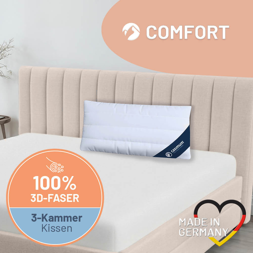3-Kammer-Faserkissen »COMFORT« – 100% Polyester mit 3D-Hohlfaser für erholsame Nächte