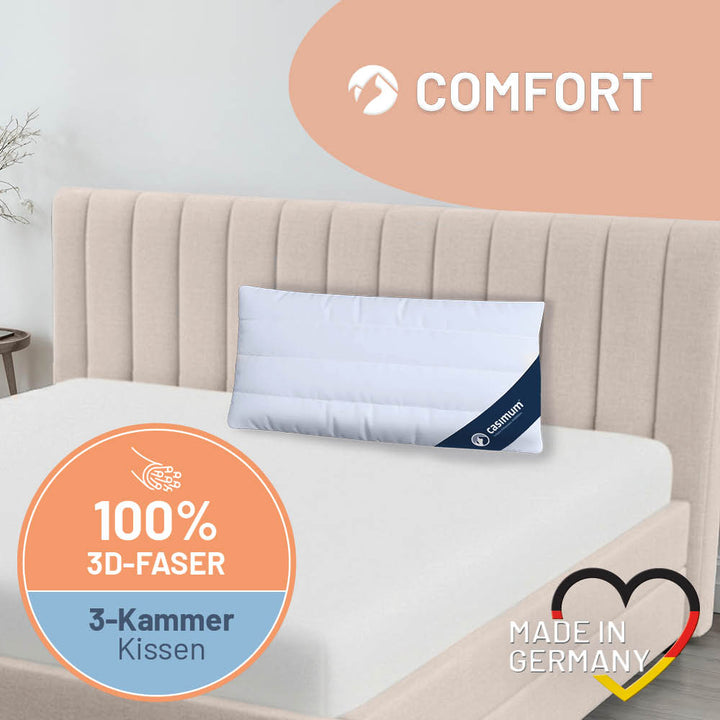 3-Kammer-Faserkissen »COMFORT« – 100% Polyester mit 3D-Hohlfaser für erholsame Nächte