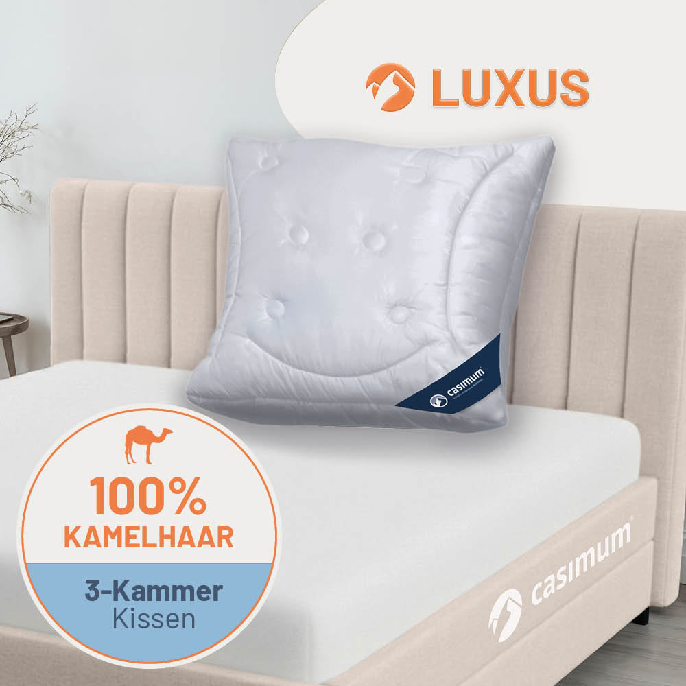 3-Kammer-Kamelhaarkissen »LUXUS« – 100% Kamelhaar (Außen) für ein luxuriöses Schlaferlebnis