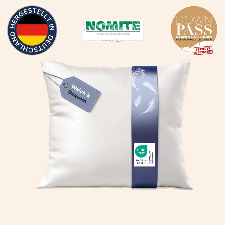 Feder- und Daunenkissen »COMFORT« – 85% Federn, 15%, Klasse 1, Downpass, hergestellt in Deutschland
