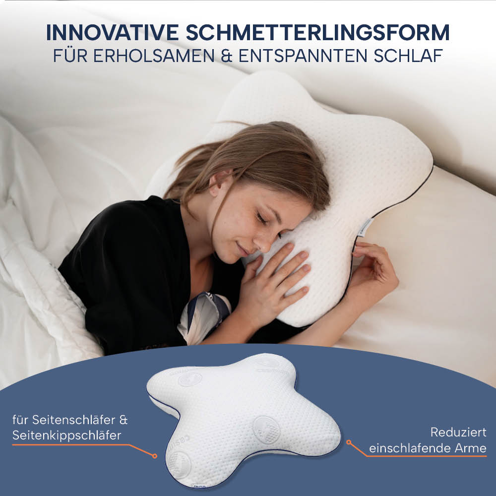 Schmetterlingskissen »BUTTERFLY«, Memory Foam, sehr gute Ergonomie, zertifiziert vom Institut für Gesundheit & Ergonomie