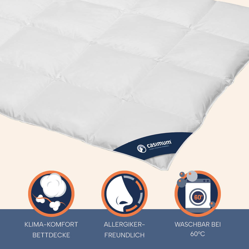Daunendecke »PREMIUM« – 90% Daunen, 10% Federn, Klasse 1, Downpass, hergestellt in Deutschland