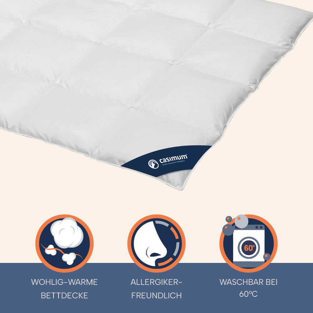 Winterdaunendecke »LUXUS« – Warm, 100% Daunen, Klasse 1, Downpass, hergestellt in Deutschland