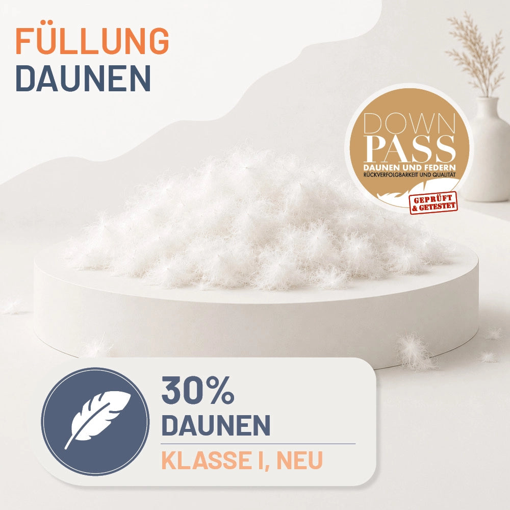 Feder- und Daunenkissen »PREMIUM« – 70% Federn, 30% Daunen