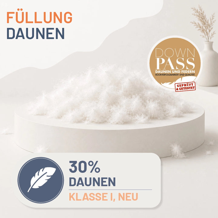 Feder- und Daunenkissen »PREMIUM« – 70% Federn, 30% Daunen