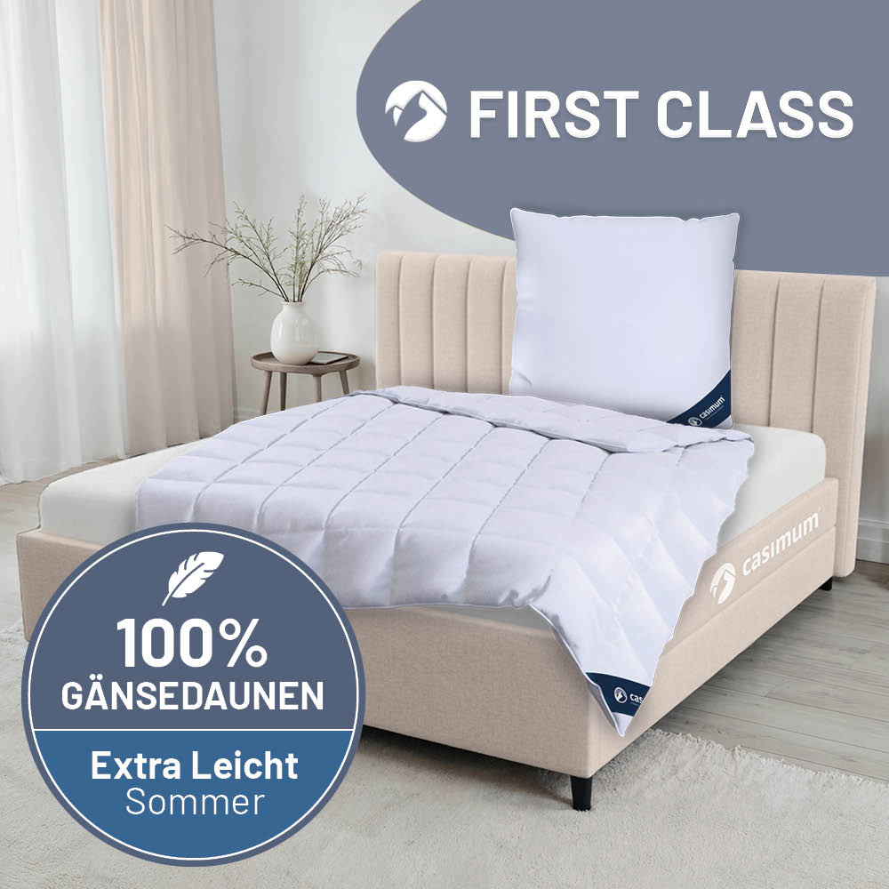 Gänsedaunendecke »FIRST CLASS« – 100% Gänsedaunen, Klasse 1, Downpass, hergestellt in Deutschland