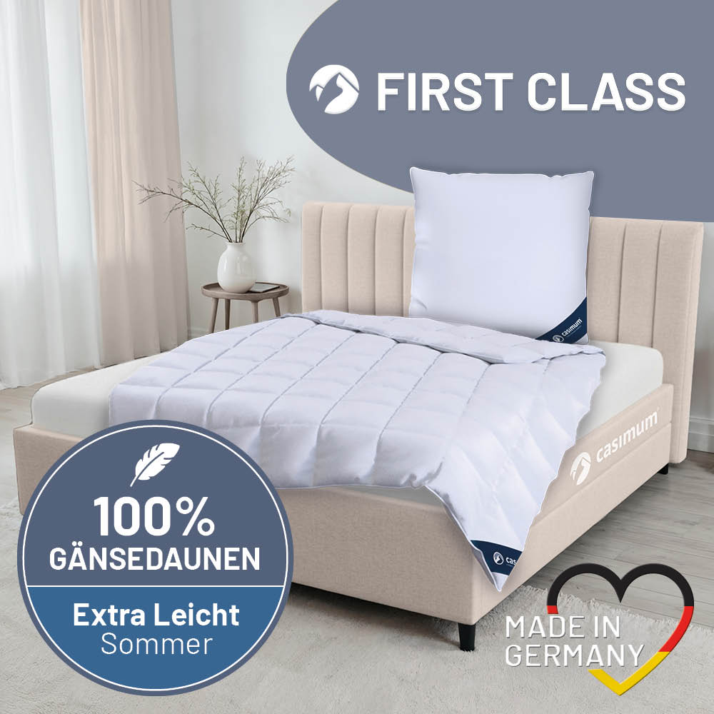 Gänsedaunendecke »FIRST CLASS« – 100% Gänsedaunen, Klasse 1, Downpass, hergestellt in Deutschland
