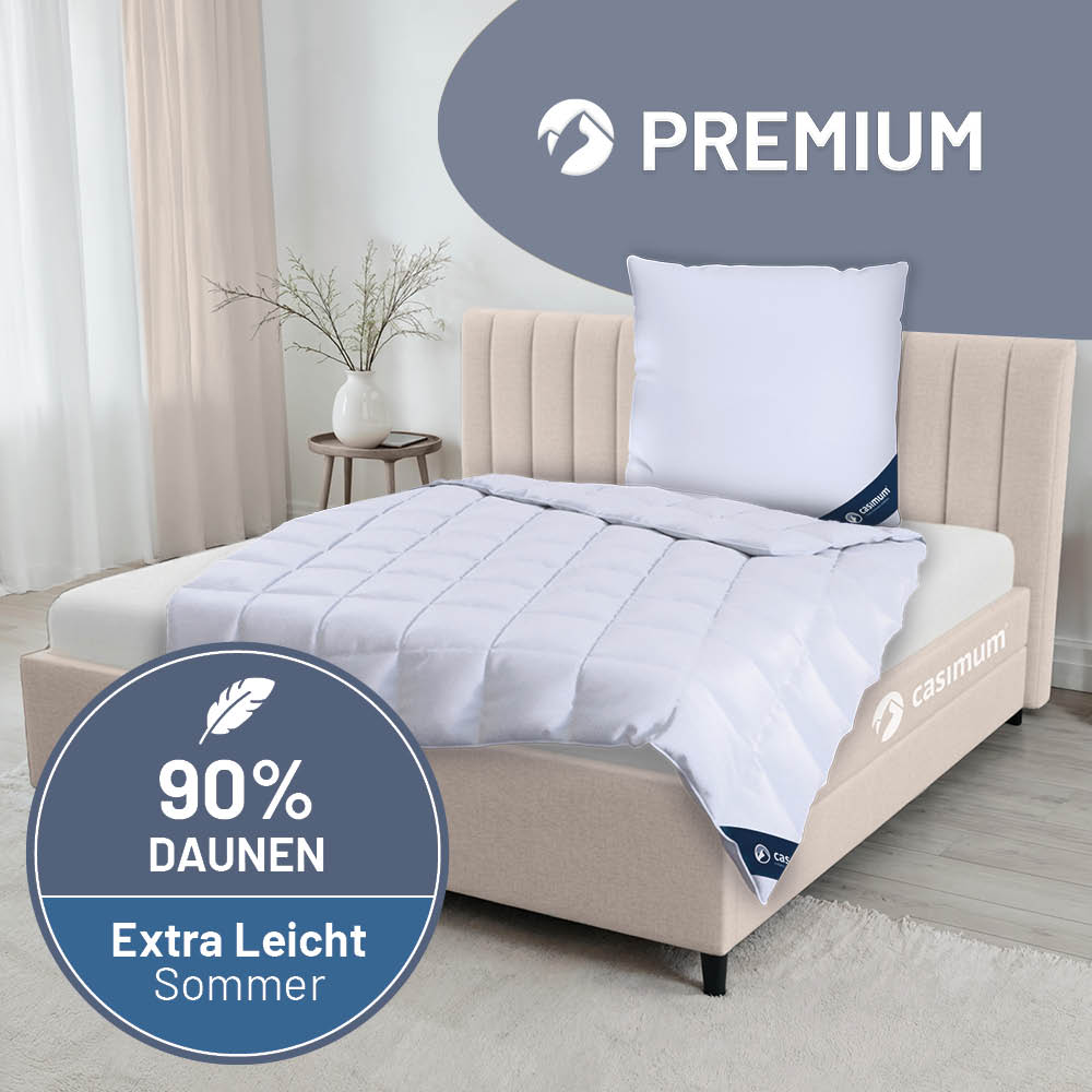 Daunendecke »PREMIUM« – 90% Daunen, 10% Federn, Klasse 1, Downpass, hergestellt in Deutschland