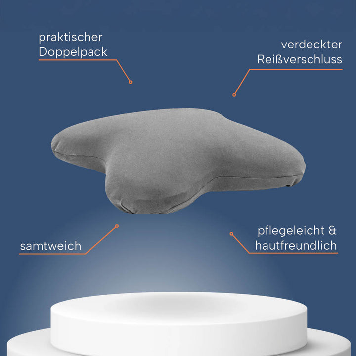 Schonbezüge Doppelpack »GRAU« für Schmetterlingskissen »BUTTERFLY«
