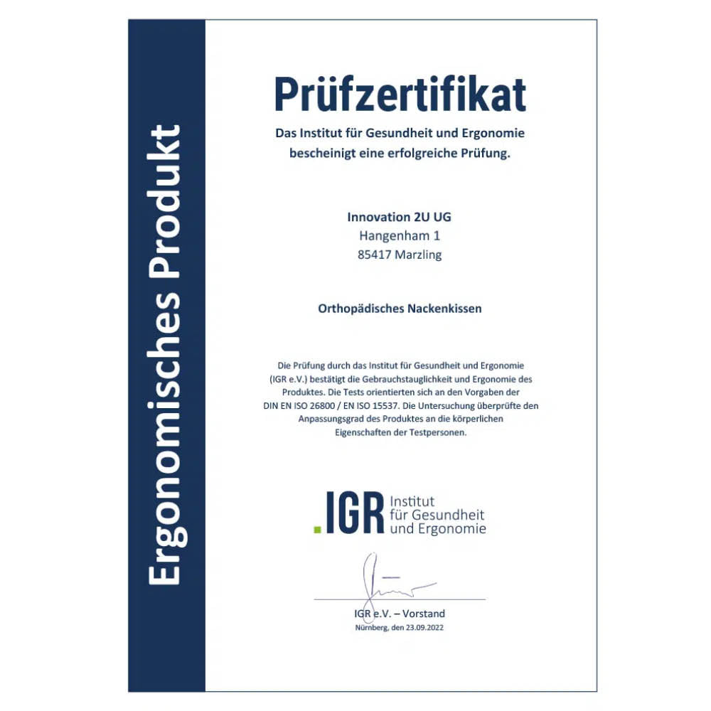 Orthopädisches Nackenkissen »ERGO VARIO«, Memory Foam, für beste Nackenunterstützung, zertifiziert vom Institut für Gesundheit & Ergonimie