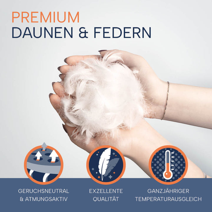 Daunendecke »COMFORT« – 60% Daunen, 40% Federn, Klasse 1, Downpass, hergestellt in Deutschland