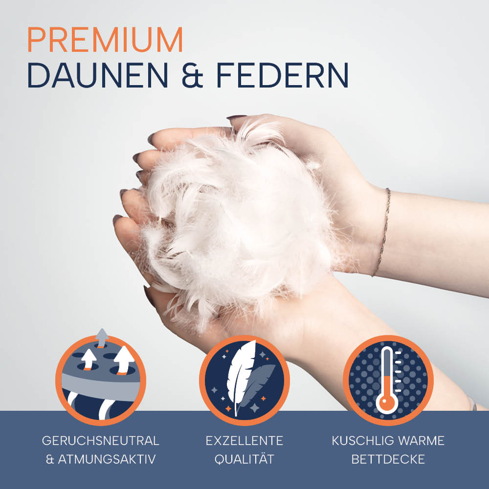 Winterdaunendecke »COMFORT« – Polarwarm, 60% Daunen, 40% Federn, Klasse 1, Downpass, hergestellt in Deutschland