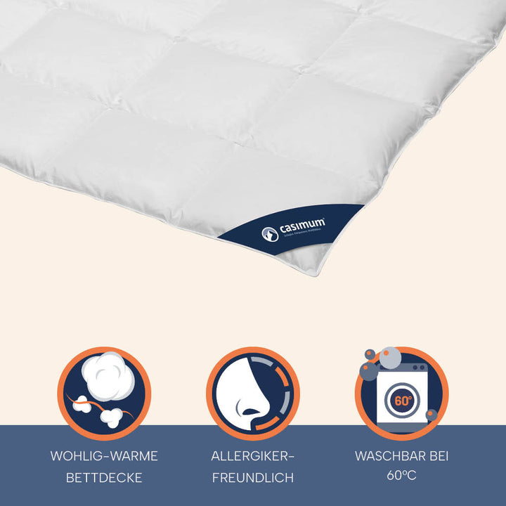 Wintergänsedaunendecke »FIRST CLASS« – Warm, 100% Gänsedaunen, Klasse 1, Downpass, hergestellt in Deutschland