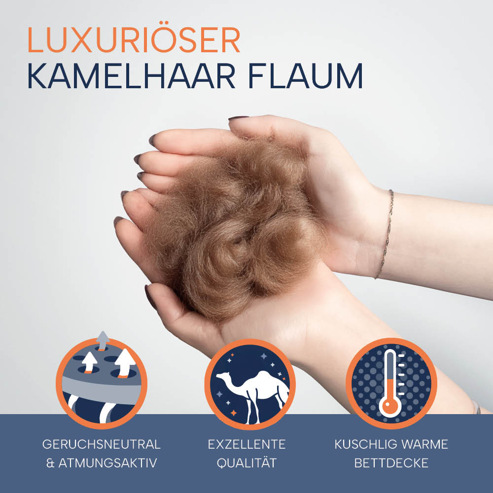 Winter Kamelhaardecke »LUXUS« – 100% Kamelhaar für ein luxuriöses Schlaferlebnis