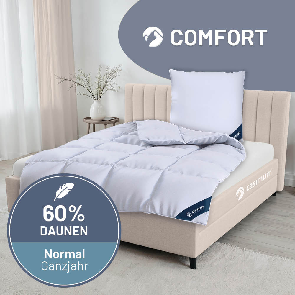 Daunendecke »COMFORT« – 60% Daunen, 40% Federn, Klasse 1, Downpass, hergestellt in Deutschland