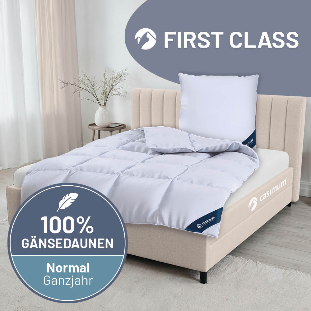 Gänsedaunendecke »FIRST CLASS« – 100% Gänsedaunen, Klasse 1, Downpass, hergestellt in Deutschland